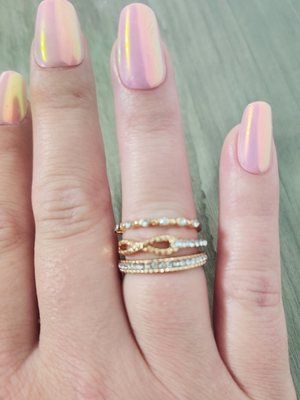 Infinity Gold Ring Stack- Set Of 3